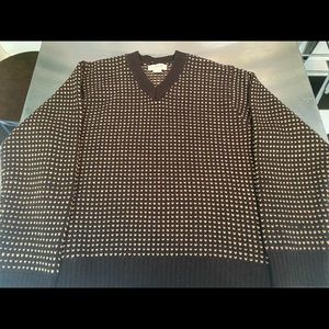 JCrew Vintage style Birdseye Vneck sweater XL